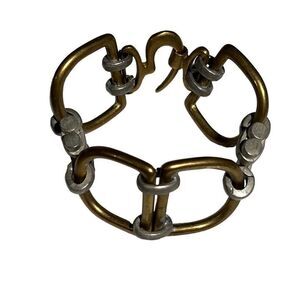 Rare One Of A Kind Horse Bit Modernist Multi Metal Bracelet Unisex